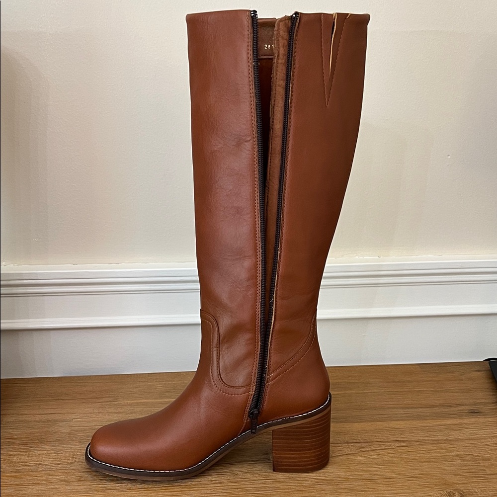 Portland Leather Patina Oslo Knee High Leather Boots Tawny 7 - Picture 10 of 12